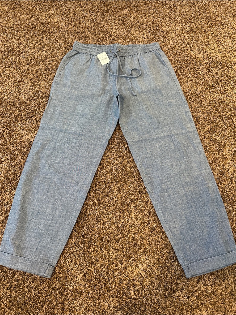 NWT- J.Crew Chambray Drawstring Pants